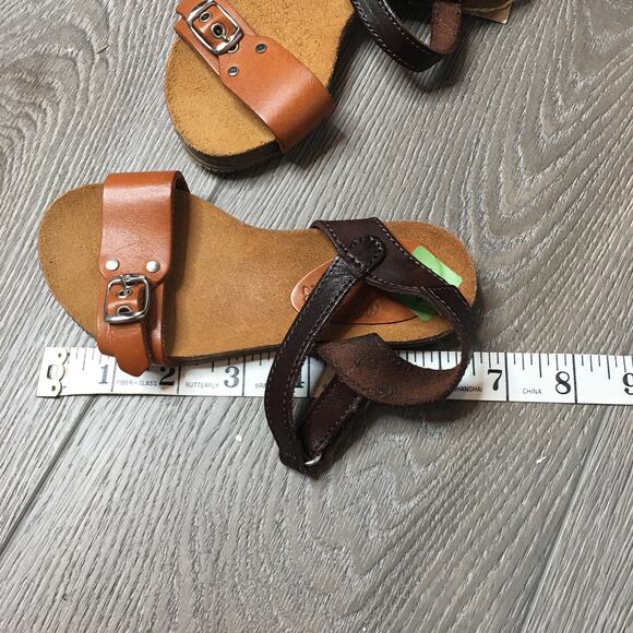 NWT Take Me Spanish Shoes Cork Footbed Girls Open Toe Flat Sandals Brown - Picture 4 of 8